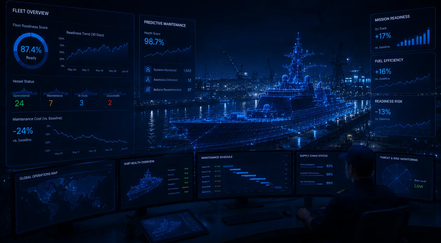 Neodustria naval AI — digital twin vessel and fleet intelligence environment